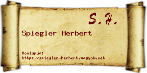 Spiegler Herbert névjegykártya